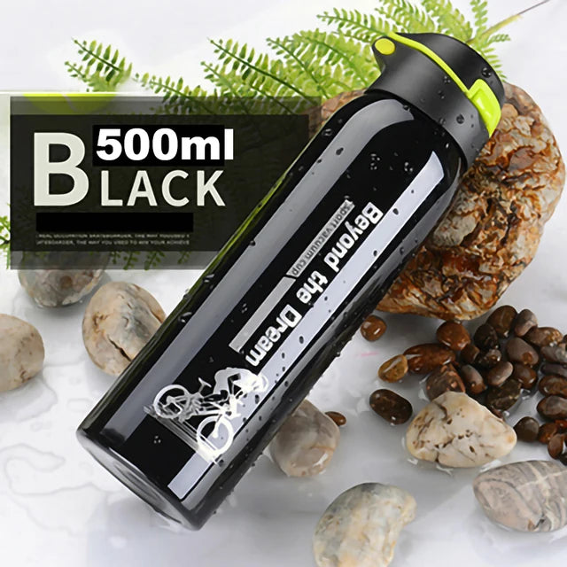 500ML Bicycle Water Bottle Vacuum Stainless Steel Cycling Water Bottle Double Walled Simple Thermo Mug Insulated With Straw