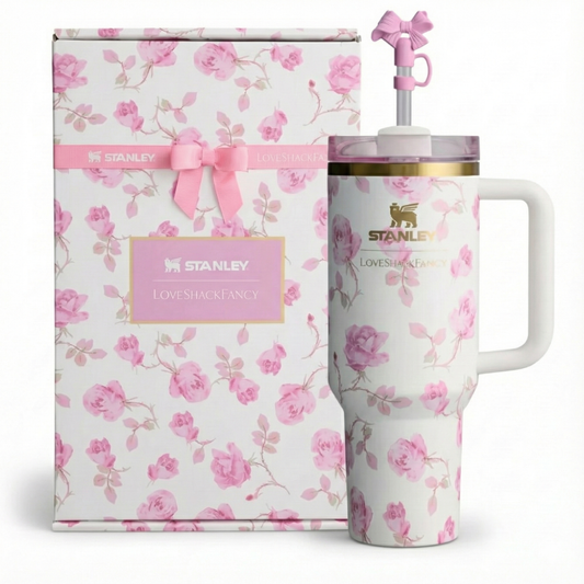 STANLEY X LOVE SHACK FANCY TUMBLER QUENCHER 40OZ - RIBBON ROSA