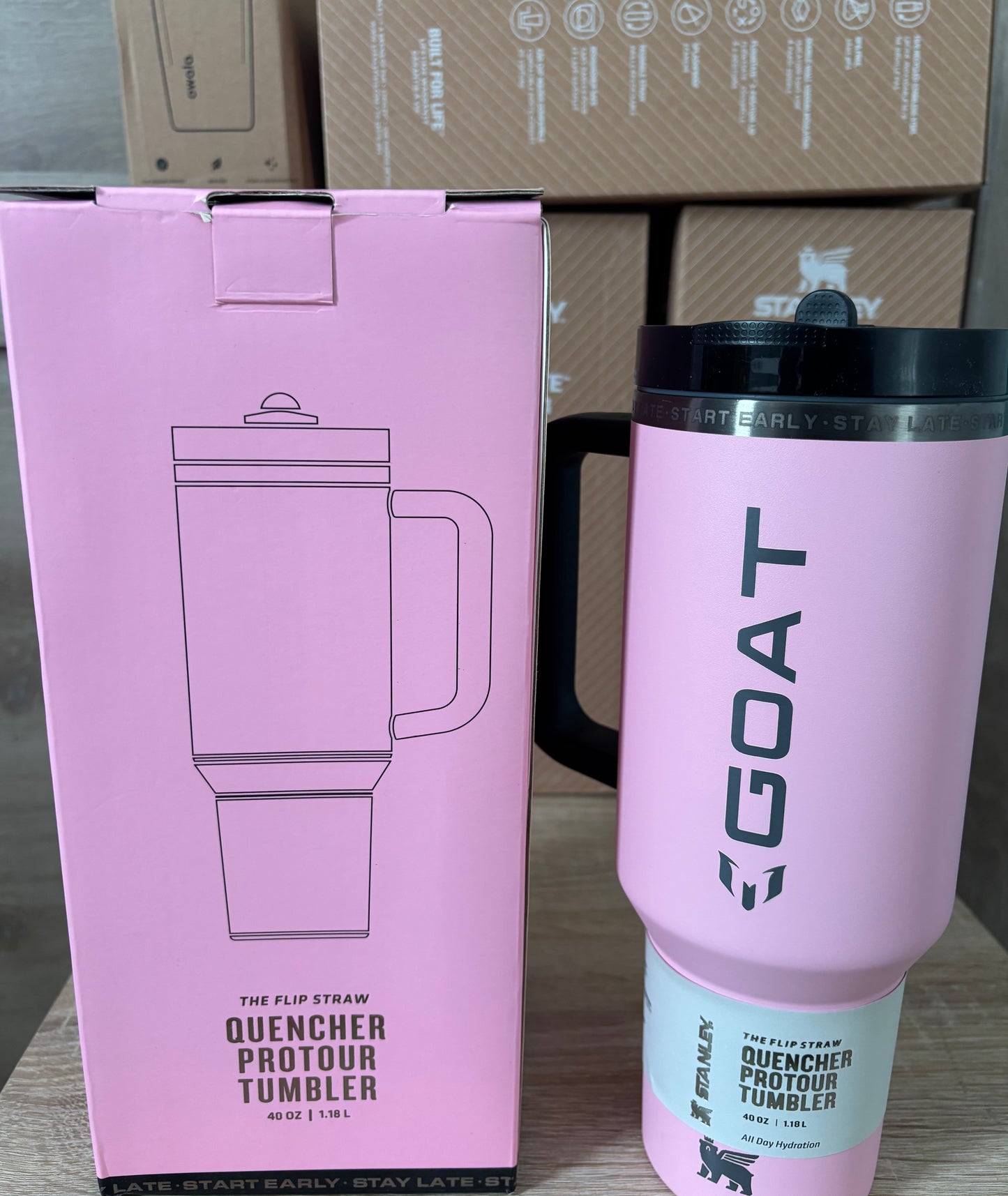 The Messi GOAT x Stanley Quencher ProTour Flip Straw Tumbler 40oz 1.18L