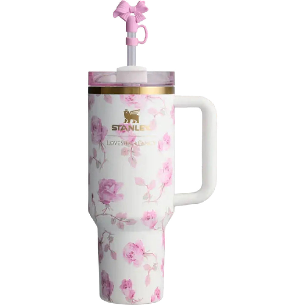 STANLEY X LOVE SHACK FANCY TUMBLER QUENCHER 40OZ - RIBBON ROSA
