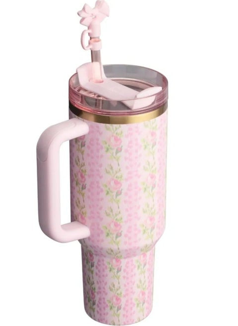 STANLEY X LOVE SHACK FANCY TUMBLER QUENCHER 40OZ - BLOOMING HEIRLOOM