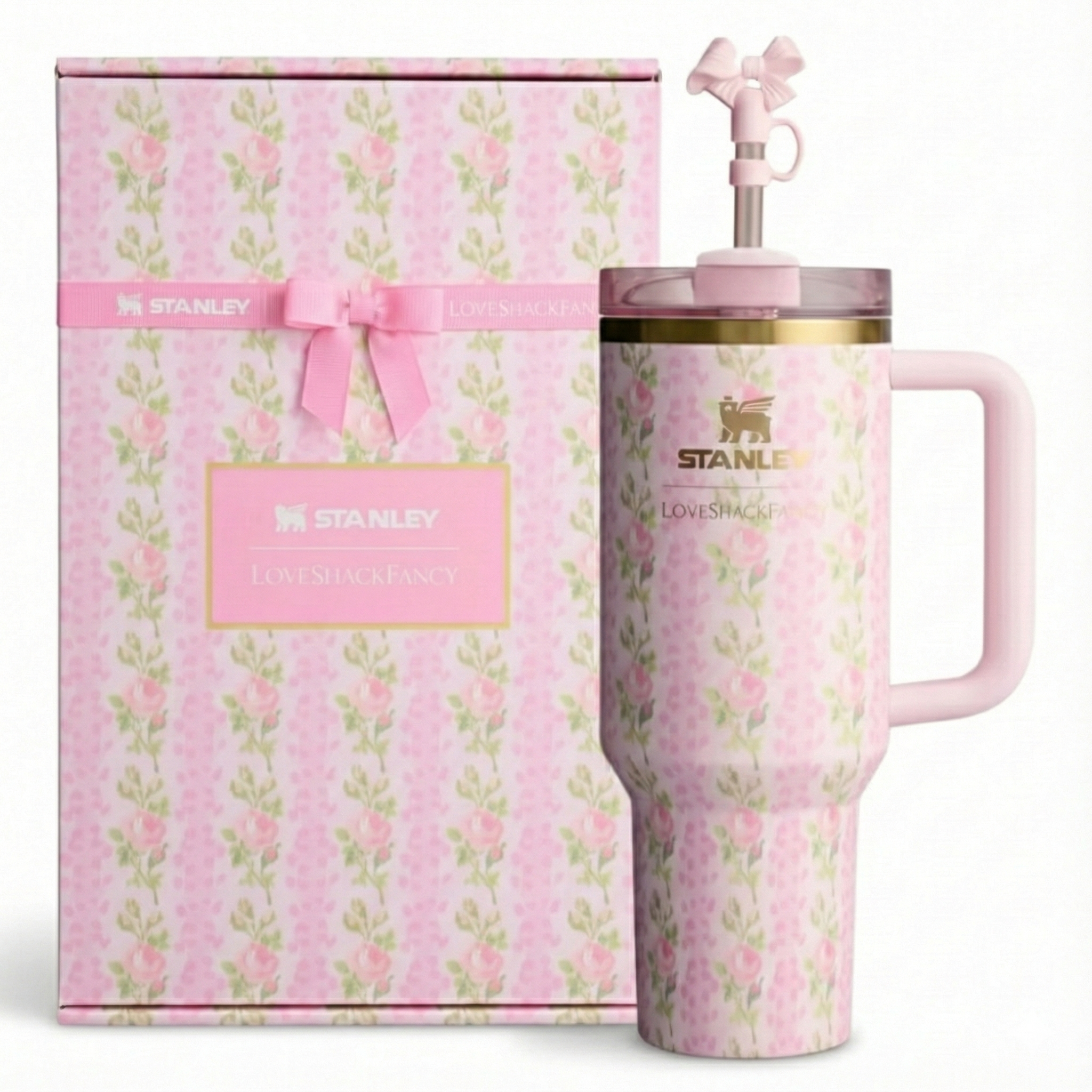 STANLEY X LOVE SHACK FANCY TUMBLER QUENCHER 40OZ - BLOOMING HEIRLOOM