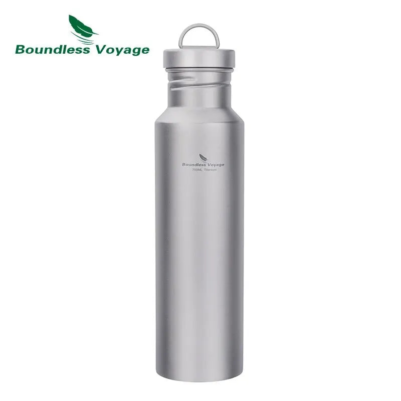 Boundless Voyage Titanium Water Bottle with Lid Wide Mouth Leak-Proof Reusable Sport Drinking Bottle for Camping 400/550/750ml