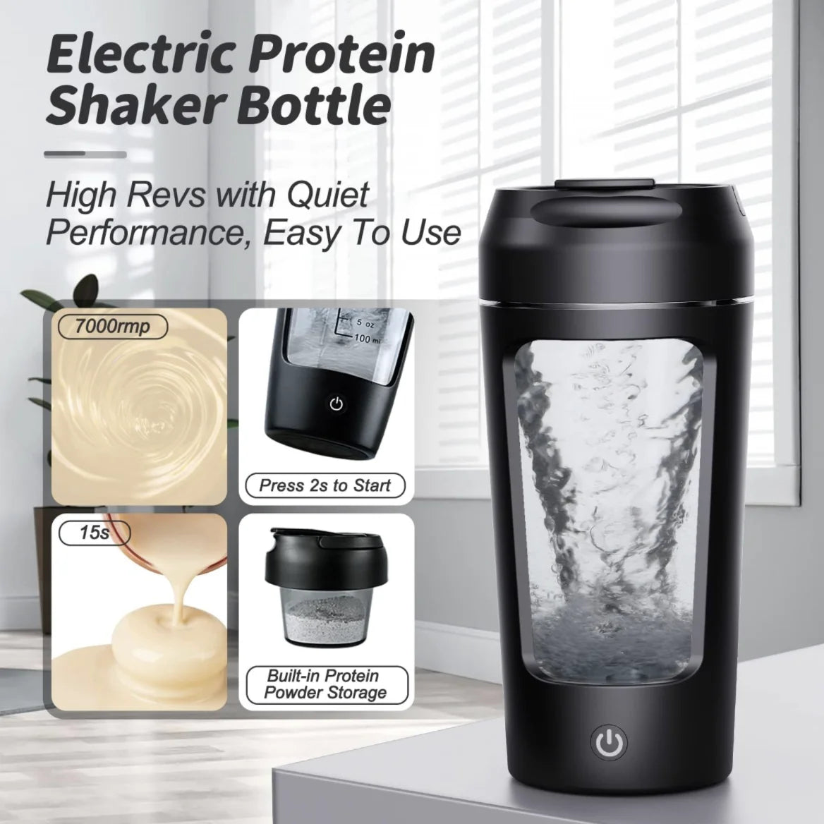 650ml USB Electric Protein Shaker Bottle Portable Rechargeable Blender Cup Multipurpose 650ml Mixing Cups for Fitness Workout