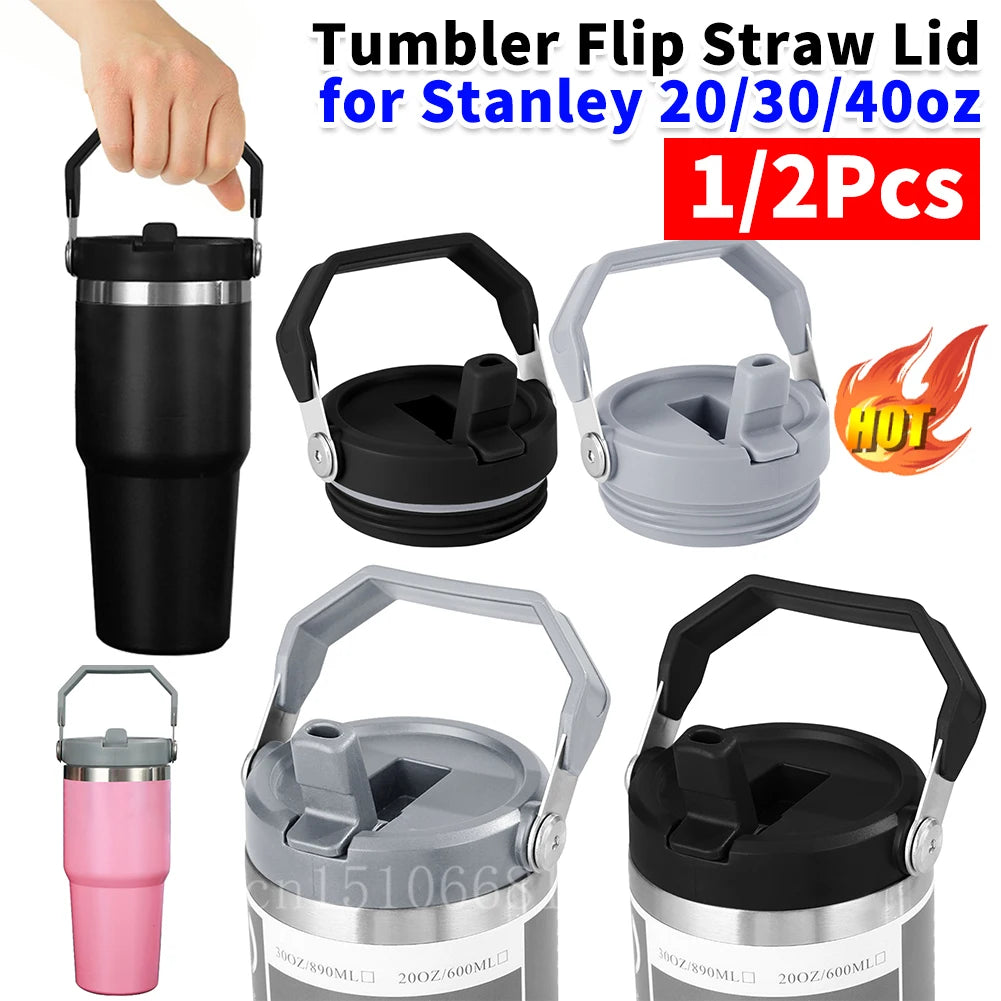 1/2PCS Replaceble Tumbler Flip Straw Lid for Stanley 20/30/40oz Cup with Handle Sealing Bottle Cover Proof Dustproof Tumbler Lid