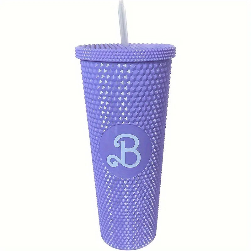 LUSQI 1PC 710ml Plastic Cup With Straw Large Capacity Reusable - Creative Durian Pattern Drinking Cup