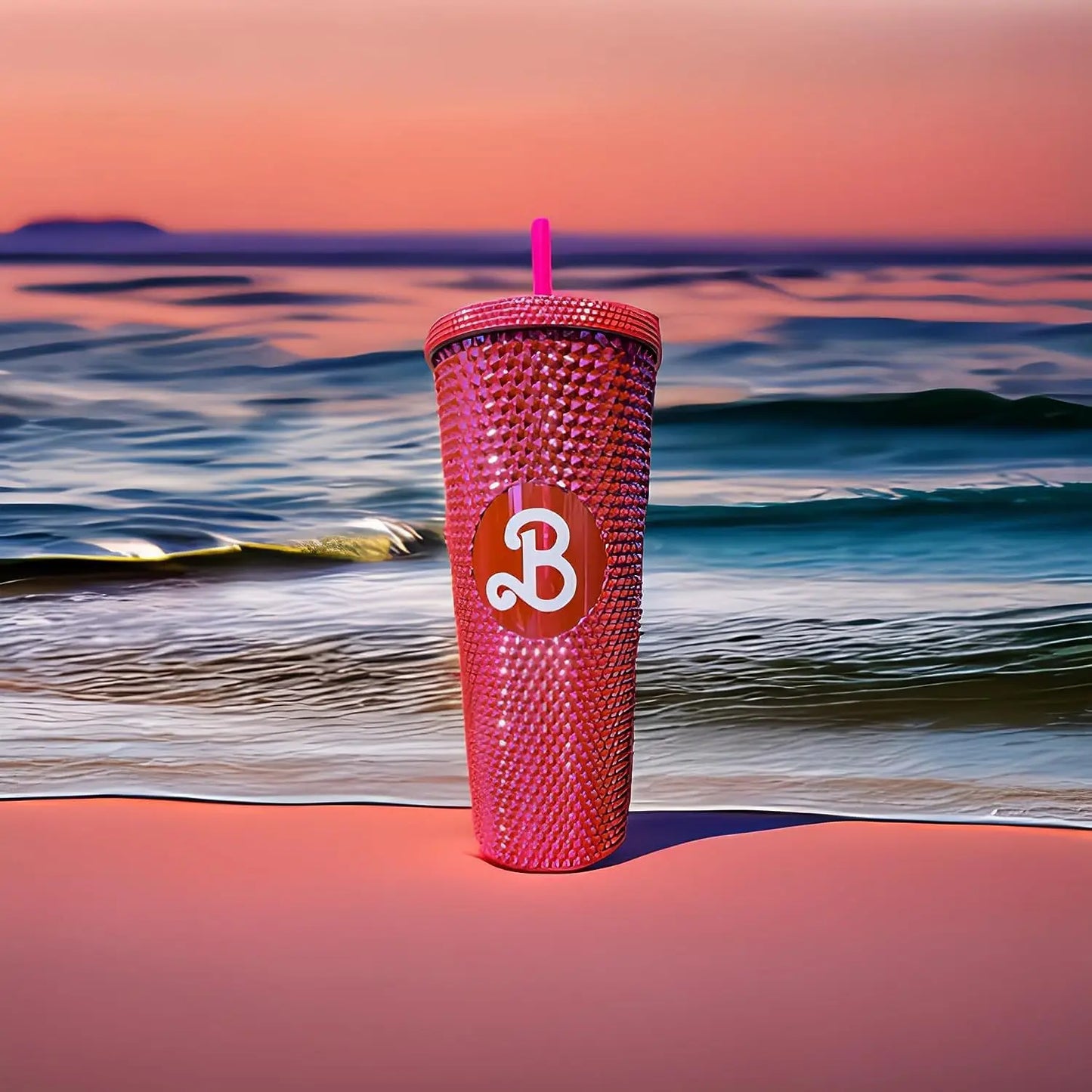 LUSQI 1PC 710ml Plastic Cup With Straw Large Capacity Reusable - Creative Durian Pattern Drinking Cup
