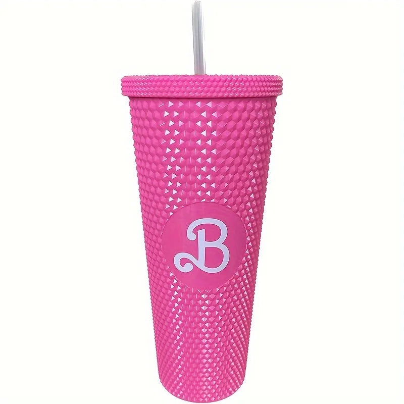 LUSQI 1PC 710ml Plastic Cup With Straw Large Capacity Reusable - Creative Durian Pattern Drinking Cup