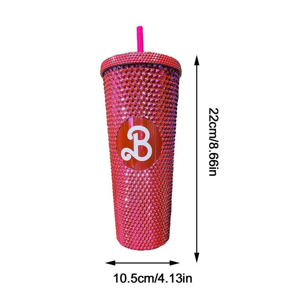 LUSQI 1PC 710ml Plastic Cup With Straw Large Capacity Reusable - Creative Durian Pattern Drinking Cup