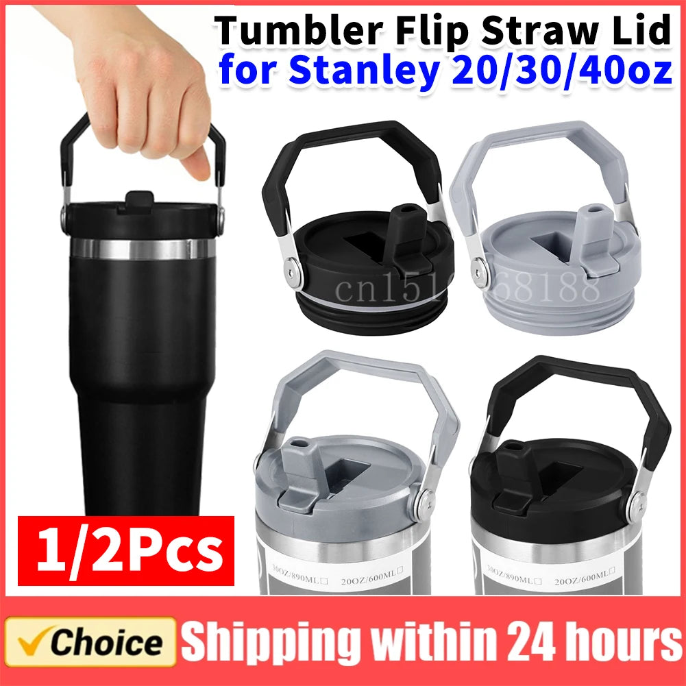 1/2PCS Replaceble Tumbler Flip Straw Lid for Stanley 20/30/40oz Cup with Handle Sealing Bottle Cover Proof Dustproof Tumbler Lid