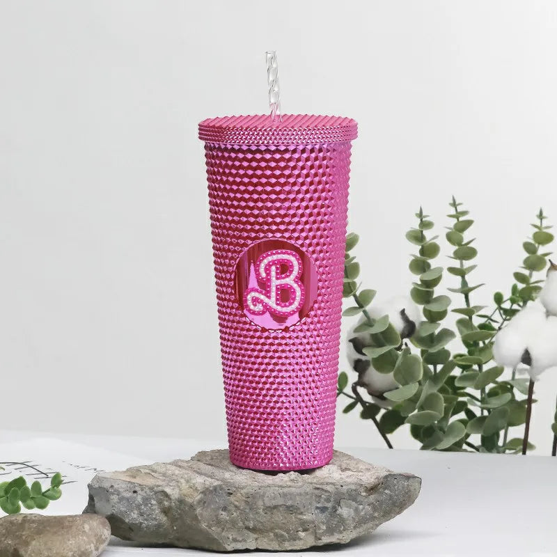 LUSQI 1PC 710ml Plastic Cup With Straw Large Capacity Reusable - Creative Durian Pattern Drinking Cup