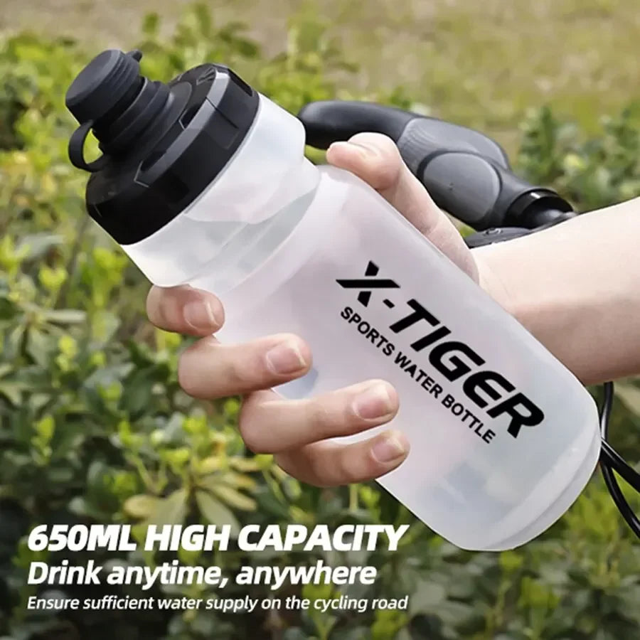 X-TIGER Cycling Water Bottle Mountain Road Bicycle Squeeze Cup 650ml Outdoor Sports Portable Bike Bottle Cycling Equipment