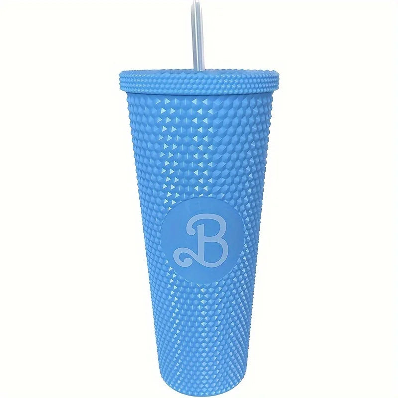 LUSQI 1PC 710ml Plastic Cup With Straw Large Capacity Reusable - Creative Durian Pattern Drinking Cup