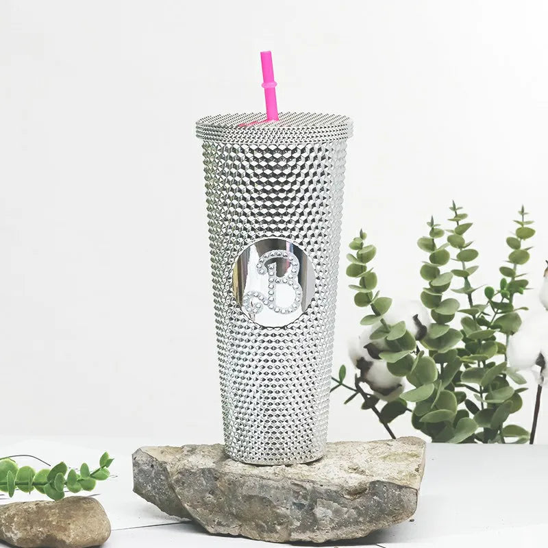 LUSQI 1PC 710ml Plastic Cup With Straw Large Capacity Reusable - Creative Durian Pattern Drinking Cup
