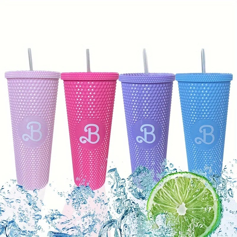 LUSQI 1PC 710ml Plastic Cup With Straw Large Capacity Reusable - Creative Durian Pattern Drinking Cup