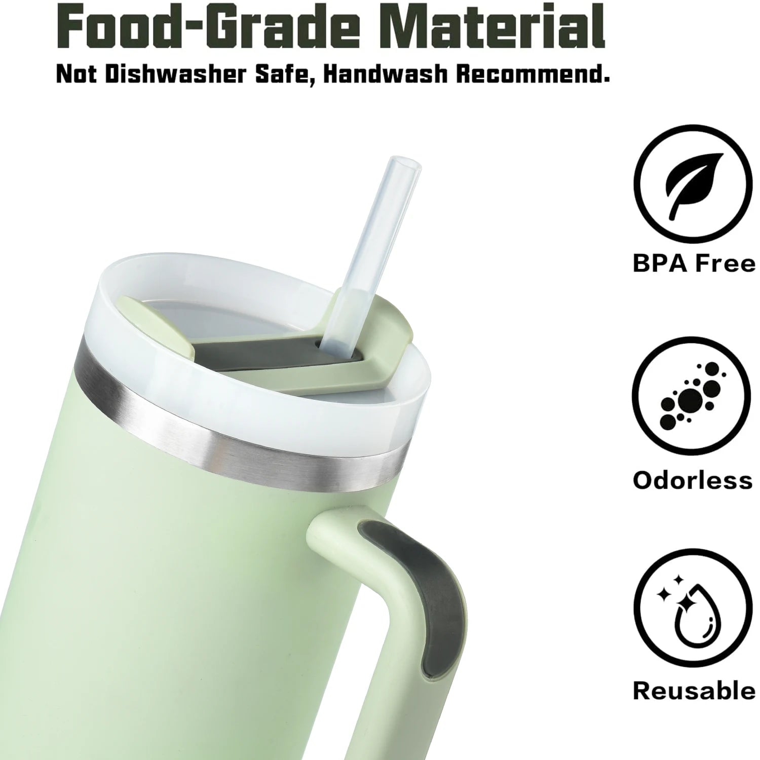 Replacement Straw Compatible with Stanley 40 oz 30 oz Cup Tumbler, 6 Pack Reusable Straw with Cleaning Brush, Plastic, Clear