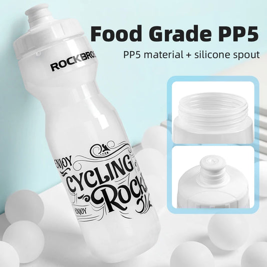 ROCKBROS Cycling Water Bottle 750ml Food Grade Leak-proof BPA-free Fitness Running Camping Hiking Sports Kettle Bike Bottle Cage