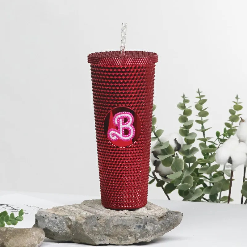 LUSQI 1PC 710ml Plastic Cup With Straw Large Capacity Reusable - Creative Durian Pattern Drinking Cup