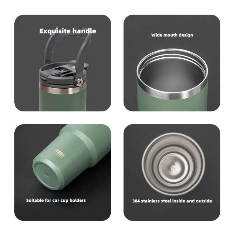 750ML Tyeso Coffee Cup Stainless Steel Thermos Bottle Double-layer Insulation Cold Hot Travel Mug Vacuum Flask Car Water Bottle