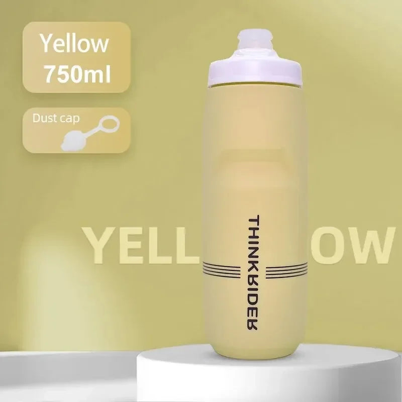 ThinkRider Bicycle Water Bottle Cycling Water Bottle Mountain Road Bike Sports Outdoor Squeezing Large Capacity Water Cup